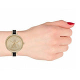 Buy Shop Michael Kors Jaryn Quartz Gold Dial Black Steel Strap Watch For Women - MK4544 USA Online