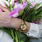 Buy Shop Michael Kors Jaryn Quartz Gold Dial Gold Steel Strap Watch For Women - MK3734 USA Online
