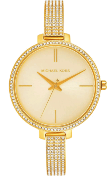 Buy Shop Michael Kors Jaryn Quartz Gold Dial Gold Steel Strap Watch For Women - MK3784 USA Online