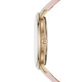 Buy Shop Michael Kors Jaryn Quartz Gold Dial Pink Leather Strap Watch For Women - MK2471 USA Online