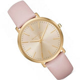 Buy Shop Michael Kors Jaryn Quartz Gold Dial Pink Leather Strap Watch For Women - MK2471 USA Online