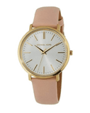 Buy Shop Michael Kors Jaryn Quartz Gold Dial Pink Leather Strap Watch For Women - MK2471 USA Online
