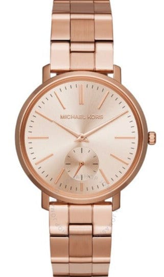Buy Shop Michael Kors Jaryn Quartz Rose Gold Dial Rose Gold Steel Strap Watch For Women - MK3501 USA Online