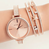 Buy Shop Michael Kors Jaryn Quartz Rose Gold Dial Rose Gold Steel Strap Watch For Women - MK3785 USA Online