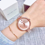 Buy Shop Michael Kors Jaryn Quartz Rose Gold Dial Rose Gold Steel Strap Watch For Women - MK3785 USA Online