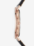 Buy Shop Michael Kors Jaryn Quartz White Dial Black Leather Strap Watch For Women - MK2472 USA Online