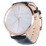 Buy Shop Michael Kors Jaryn Quartz White Dial Black Leather Strap Watch For Women - MK2472 USA Online