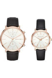 Buy Shop Michael Kors Jaryn Quartz White Dial Black Leather Strap Watch For Women - MK2472 USA Online