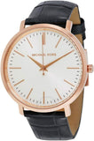 Buy Shop Michael Kors Jaryn Quartz White Dial Black Leather Strap Watch For Women - MK2472 USA Online