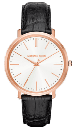 Buy Shop Michael Kors Jaryn Quartz White Dial Black Leather Strap Watch For Women - MK2472 USA Online