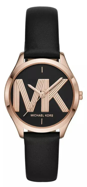 Buy Shop Michael Kors Jaycie Quartz Black Dial Black Leather Strap Watch for Women - MK2860 USA Online
