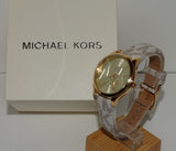 Buy Shop Michael Kors Jaycie Quartz Gold Dial White Leather Strap Watch for Women - MK2861 USA Online