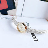 Buy Shop Michael Kors Jaycie Quartz Gold Dial White Leather Strap Watch for Women - MK2861 USA Online