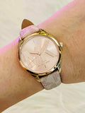 Buy Shop Michael Kors Jaycie Quartz Gold Dial White Leather Strap Watch for Women - MK2861 USA Online