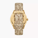 Buy Shop Michael Kors Jaycie Quartz Gold Dial White Leather Strap Watch for Women - MK2861 USA Online