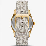 Buy Shop Michael Kors Jaycie Quartz Gold Dial White Leather Strap Watch for Women - MK2861 USA Online