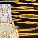 Buy Shop Michael Kors Jaycie Quartz Gold Dial White Leather Strap Watch for Women - MK2861 USA Online