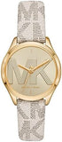 Buy Shop Michael Kors Jaycie Quartz Gold Dial White Leather Strap Watch for Women - MK2861 USA Online