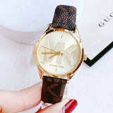 Buy Shop Michael Kors Jaycie Three Hand Gold Dial Brown Leather Strap Watch for Women - MK2862 USA Online