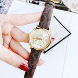 Buy Shop Michael Kors Jaycie Three Hand Gold Dial Brown Leather Strap Watch for Women - MK2862 USA Online