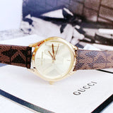 Buy Shop Michael Kors Jaycie Three Hand Gold Dial Brown Leather Strap Watch for Women - MK2862 USA Online