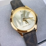 Buy Shop Michael Kors Jaycie Three Hand Gold Dial Brown Leather Strap Watch for Women - MK2862 USA Online