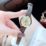 Buy Shop Michael Kors Jaycie Three Hand Gold Dial Brown Leather Strap Watch for Women - MK2862 USA Online
