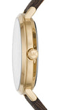 Buy Shop Michael Kors Jayne Three Hand Gold Dial Brown Leather Strap Watch For Women - MK7129 USA Online