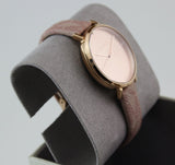 Buy Shop Michael Kors Jayne Three Hand Rose Gold Dial Pink Leather Strap Watch For Women - MK7130 USA Online