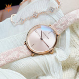 Buy Shop Michael Kors Jayne Three Hand Rose Gold Dial Pink Leather Strap Watch For Women - MK7130 USA Online
