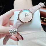 Buy Shop Michael Kors Jayne Three Hand Rose Gold Dial Pink Leather Strap Watch For Women - MK7130 USA Online