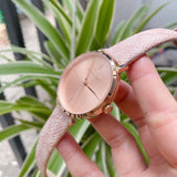 Buy Shop Michael Kors Jayne Three Hand Rose Gold Dial Pink Leather Strap Watch For Women - MK7130 USA Online
