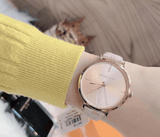 Buy Shop Michael Kors Jayne Three Hand Rose Gold Dial Pink Leather Strap Watch For Women - MK7130 USA Online