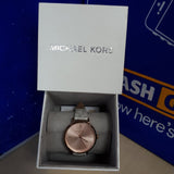Buy Shop Michael Kors Jayne Three Hand Rose Gold Dial White Leather Strap Watch For Women - MK7128 USA Online