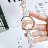 Buy Shop Michael Kors Jayne Three Hand Rose Gold Dial White Leather Strap Watch For Women - MK7128 USA Online