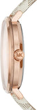 Buy Shop Michael Kors Jayne Three Hand Rose Gold Dial White Leather Strap Watch For Women - MK7128 USA Online