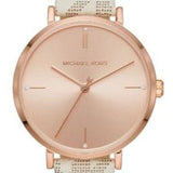 Buy Shop Michael Kors Jayne Three Hand Rose Gold Dial White Leather Strap Watch For Women - MK7128 USA Online
