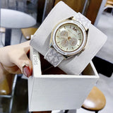 Buy Shop Michael Kors Jessa Multifunction Gold Dial White Leather Strap Watch For Women - MK7204 USA Online