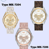 Buy Shop Michael Kors Jessa Multifunction Gold Dial White Leather Strap Watch For Women - MK7204 USA Online