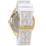 Buy Shop Michael Kors Jessa Multifunction Gold Dial White Leather Strap Watch For Women - MK7204 USA Online
