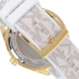Buy Shop Michael Kors Jessa Multifunction Gold Dial White Leather Strap Watch For Women - MK7204 USA Online