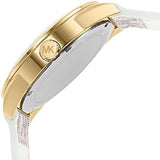 Buy Shop Michael Kors Jessa Multifunction Gold Dial White Leather Strap Watch For Women - MK7204 USA Online