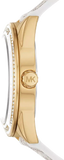 Buy Shop Michael Kors Jessa Multifunction Gold Dial White Leather Strap Watch For Women - MK7204 USA Online
