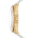 Buy Shop Michael Kors Jessa Multifunction Gold Dial White Leather Strap Watch For Women - MK7204 USA Online
