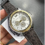 Buy Shop Michael Kors Jessa Multifunction Silver Dial Brown Leather Strap Watch For Women - MK7205 USA Online