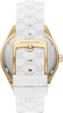 Buy Shop Michael Kors Jessa Quartz Gold Dial White Silicone Strap Watch For Women - MK7267 USA Online