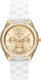 Buy Shop Michael Kors Jessa Quartz Gold Dial White Silicone Strap Watch For Women - MK7267 USA Online