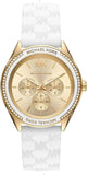 Buy Shop Michael Kors Jessa Quartz Gold Dial White Silicone Strap Watch For Women - MK7267 USA Online