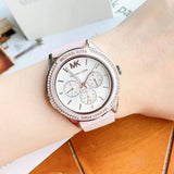 Buy Shop Michael Kors Jessa Quartz Silver Dial Pink Silicone Strap Watch For Women - MK7268 USA Online