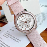 Buy Shop Michael Kors Jessa Quartz Silver Dial Pink Silicone Strap Watch For Women - MK7268 USA Online